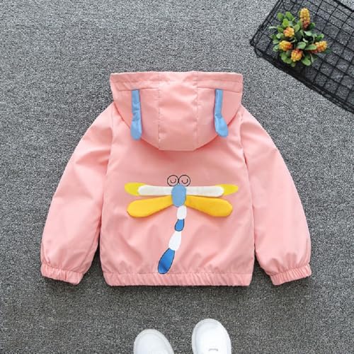 Vinmin Toddler Hooded Jacket Cartoon Dragonfly Zip Coat Little Girls Jacket Thin Fashion for Spring Autumn3