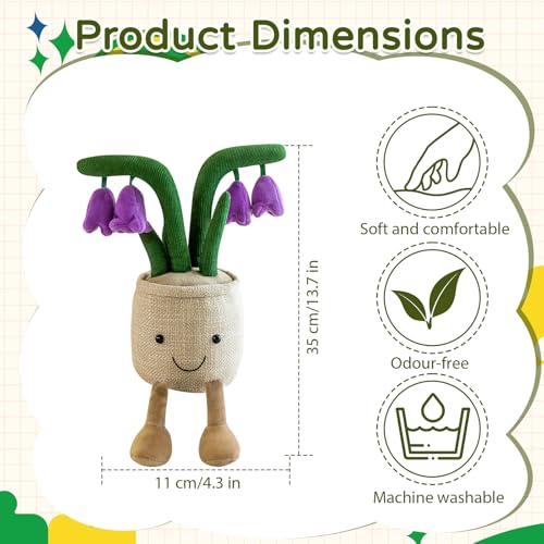 XIMEY Plüsch Pflanze im Topf, Plüschtier im Topf Pliischtier, Plüsch Blume, Kuscheltier Pflanze, Pflanzen Plüschfigur Dekofür Kinder Baby Mädchen Junge
