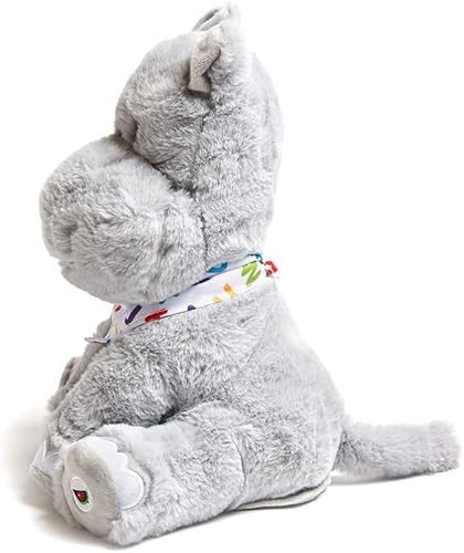 Miniatura 6 de Cuddle Barn - Alphabet Hudson Peluche de hipopótamo animado que canta con orejas a la canción ABC y Ten Little Elephants, 11 pulgadas