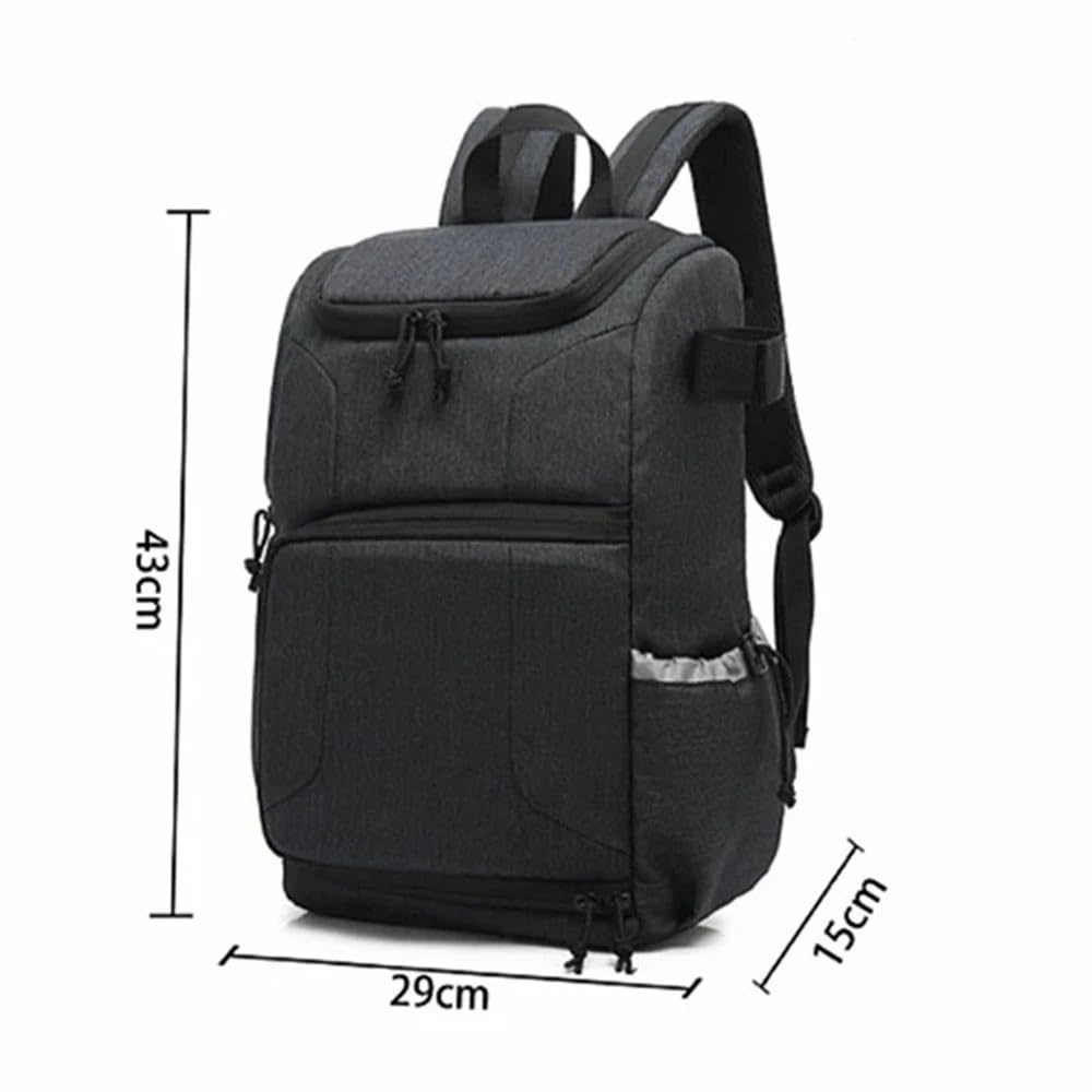 Borsa Reflex Zaino for fotocamera impermeabile Borsa for fotocamere DSLR for treppiede portatile da viaggio for obiettivo for video(Grey)