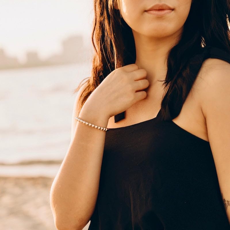 MOROTOLE 5PCS 14K Gold Plated Bracelets Set for Women Men Adjustable Hypoallergenic Stackable Stretch Bracelet Cuban Chunky Flat Link Chain Beaded Punk Gold Bracelets Jewelry Gifts for Women 5