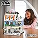 City Garden Hotel Building Blocks Toys Sets, City Street House Construction Toys with LED, 1300 Pieces Mini Bricks (Not Compatible with Lego)