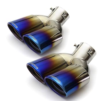 (夏のセール)マフラーカッター、マフラーカッター2本出し、48パイマフラーカッタ Amazon | 車用 汎用 2本出し マフラー カッター オーバル 38mmΦ