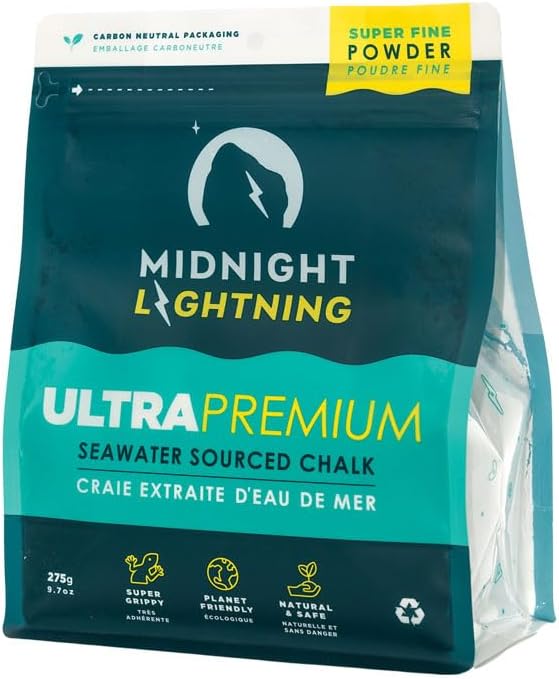 Miniatura 3 de Midnight Lightning Tiza de escalada de origen de agua de mar, tiza suelta para escalada en roca, boulder, levantamiento de pesas y gimnasia