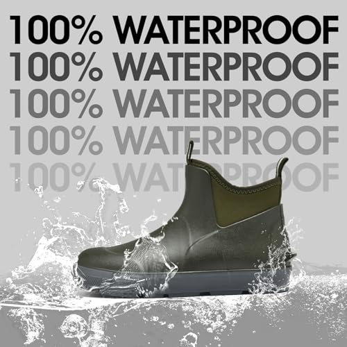 GemChve Gummistiefel Herren,Gartenschuhe herren Kurze,Chelsea Boots Damen,Arbeitsschuhe Gummistiefel Halbhoch,Deckstiefel Wasserdicht Rutschfest Geeignet Regentag Reisen Angeln Green46EU