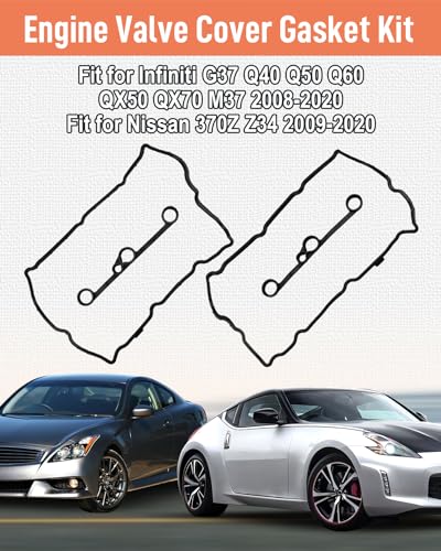 Image of Engine Valve Cover Gasket Kit Fit for Infiniti G37 Q40 Q50 Q60 QX50 QX70 M37 2008-2020 Replace #13270-EY01A 13270-EY01B 13271-EY00A Valve Cover Gasket Set