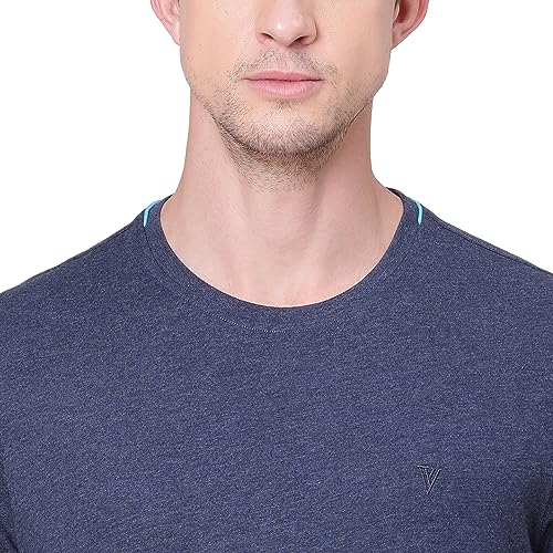 Image of Van Heusen Men Athleisure Regular Fit T-Shirt - Cotton Rich - Smart Tech, Easy Stain Release, Anti Stat, Ultra Soft, Moisture Wicking