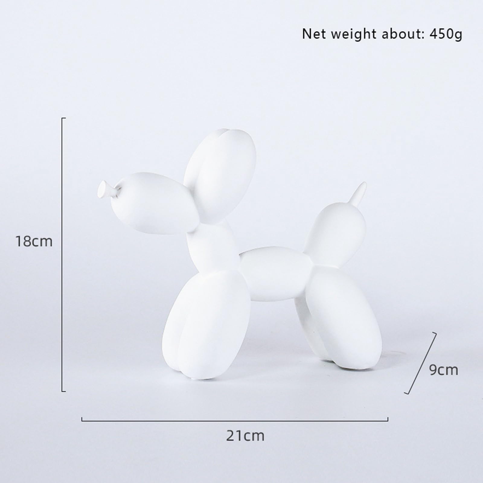 ESSECMBS Creative Balloon Dog Sculpture Modern Home Decoration Trendy Animal Art Collection Resin Figurine Bedroom Living Room (White - Image 2
