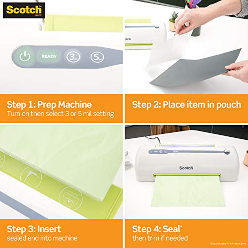 Scotch Thermal Laminating Pouches ID Badge With Clip