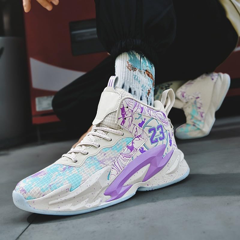 Image of Men's Basketball Shoes Fashion Printed Sneakers