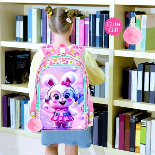 Image of WZLVO 3PCS Kids Backpack for Girls, Unicorn Dinosaur Animal Prechool Elementary Kindergarten School Bookbag with Lunch Box
