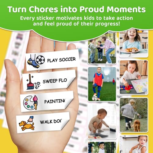 Image of 3 in 1 Upgraded Slider Bedtime /Morning /Weekly Routine Chart for Kids, Magnetic Chore Chart for Kids with Cute Chore Stickers, Cute Visual Schedule for Kid