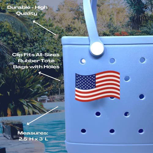 Charms decorativos con bandera USA para bolsos miniatura 3