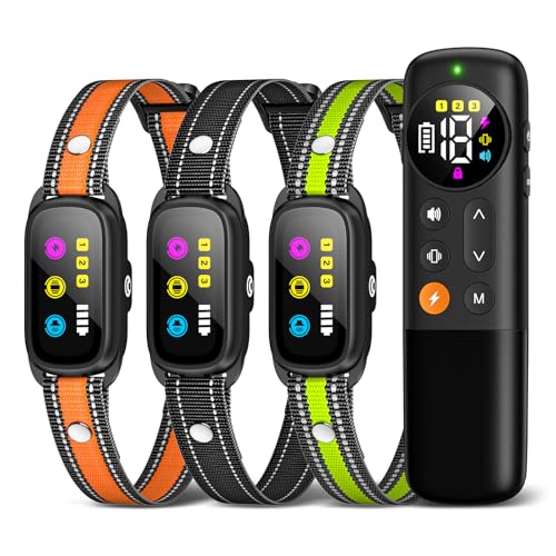 Dogs Shock Collar with Remote Control - 3300FT Long Range IPX7 Waterproof Dog Training Collar Rechargeable 3-Channel E Collar with Beep Vibration & Shock for 10120 lb Small Medium & Large Dogs