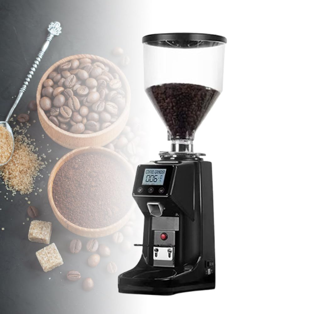 Molinillo De Café con Diseño De Disipación De Calor Black-500g | Muela Plana 60mm,19 Ajustes,Pantalla Táctil Lcd,Rendimiento De Molienda Uniforme,Antiatascos,Espresso,Cold Brew,Café De Goteo