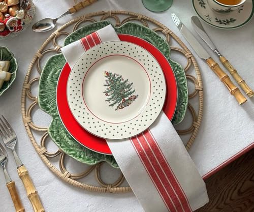 Servilletas de Algodón Rojo y Blanco Set x6 20x20 pulgadas miniatura 4