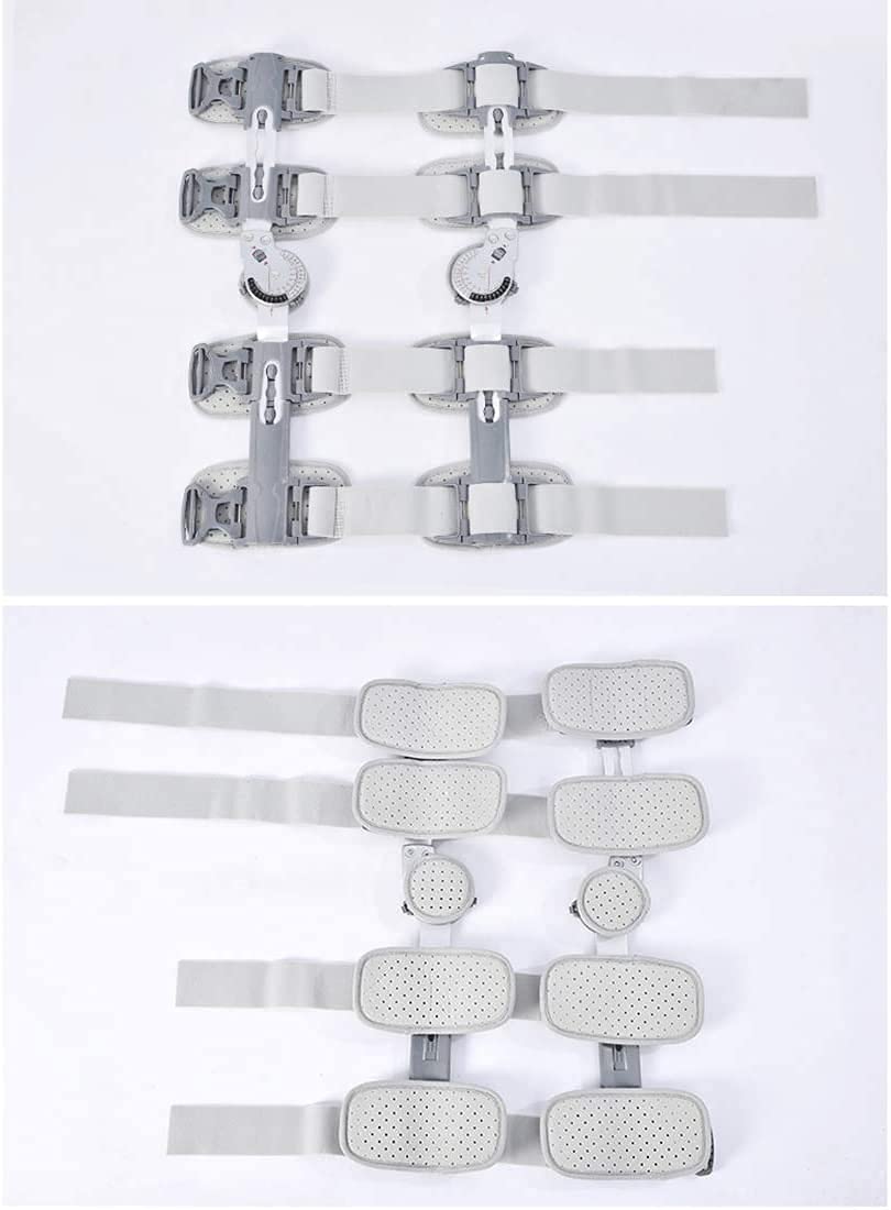 Aufklappbare Rom-Kniebandage mit Riemen, verstellbare Patellabandage nach der Operation, für Acl/Pcl, Bänder verletzt und gebrochen, Universalgröße