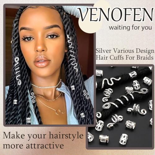 Accesorios de Metal para Trenzas 27 Pzas Plata miniatura 6