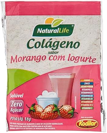 Colágeno Natural Life - Sabor Morango com Iougurte - 18g