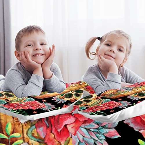 Housse de couette tête de mort et fleurs en textile supérieur avec finitions soignées