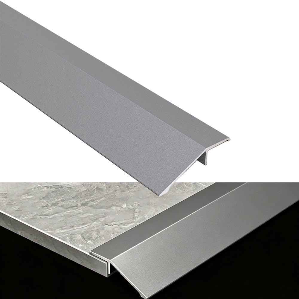Perfil De Transición Para Suelo Aluminio Perfil De Transición | Lista De Umbral De Puerta Para Umbral De Puerta, Laminado, Azulejos, Suelos De Madera(Gray,48in(120cm))