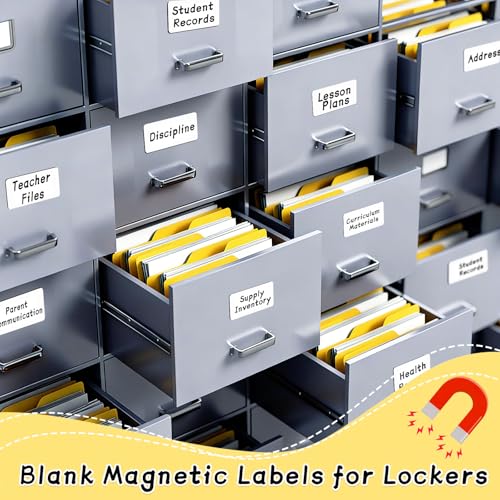 Magnetic Labels Dry Erase 4”x2” - 32Pcs Magnetic Name Tags Reusable Whiteboard Stickers for Fridge Personalized Toolbox Labels Office School Accessories