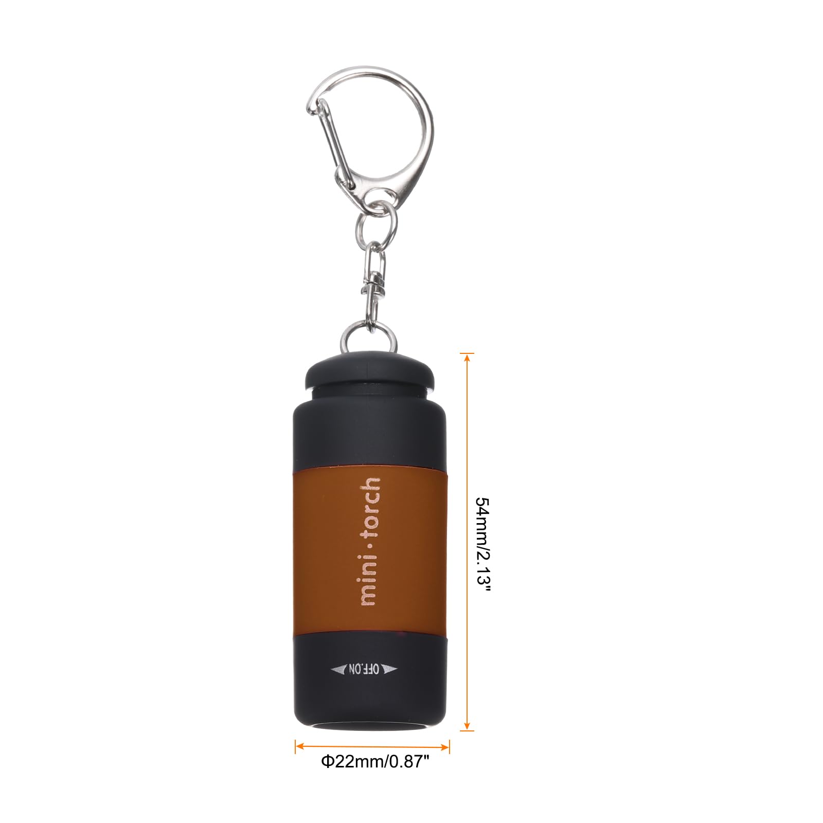 PATIKIL Mini Keychain Flashlight, Pocket LED Flashlight Portable Torch USB Rechargeable for Outdoor Camping Party Brown - Image 2