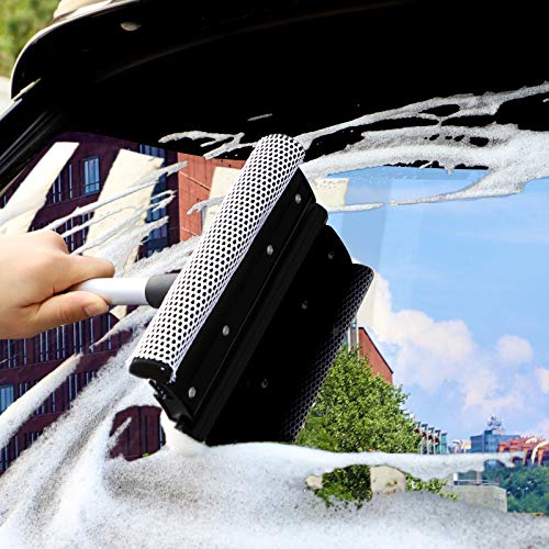 Mofeez 9Pcs Car Cleaning Tools Kit Include Tire Brush, Wheel Brush, Wash Mitt Sponge, Big Microfiber Waffle Towels, Window Cleaner Squeegee, Dirt Duster #TOP2