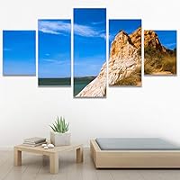 SIGNWIN 5 Panel Canvas Wall Art Coastal Scenery for Home Decorations Ready to Hang - 60