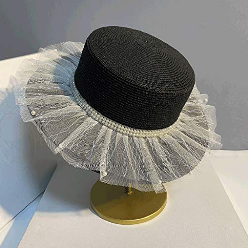 Chapeau de soleil rétro YXWYXWA avec grand bord anti-UV de plage