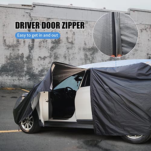 XicBoom SUV Car Cover Waterproof All Weather, Outdoor Car Covers for Automobiles with Zipper Door, Hail UV Snow Wind Protection, Car Cover Fit SUV Jeep-Length (175" to 190") - Image 5