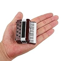Dselvgvu Miniature Accordion with Case Mini Musical Instrument Accordion Replica Collectible Figurines Dollhouse Accessories Model Home Decoration Display Ornament (Red, 2.76\"x2.36\"x1.18\")