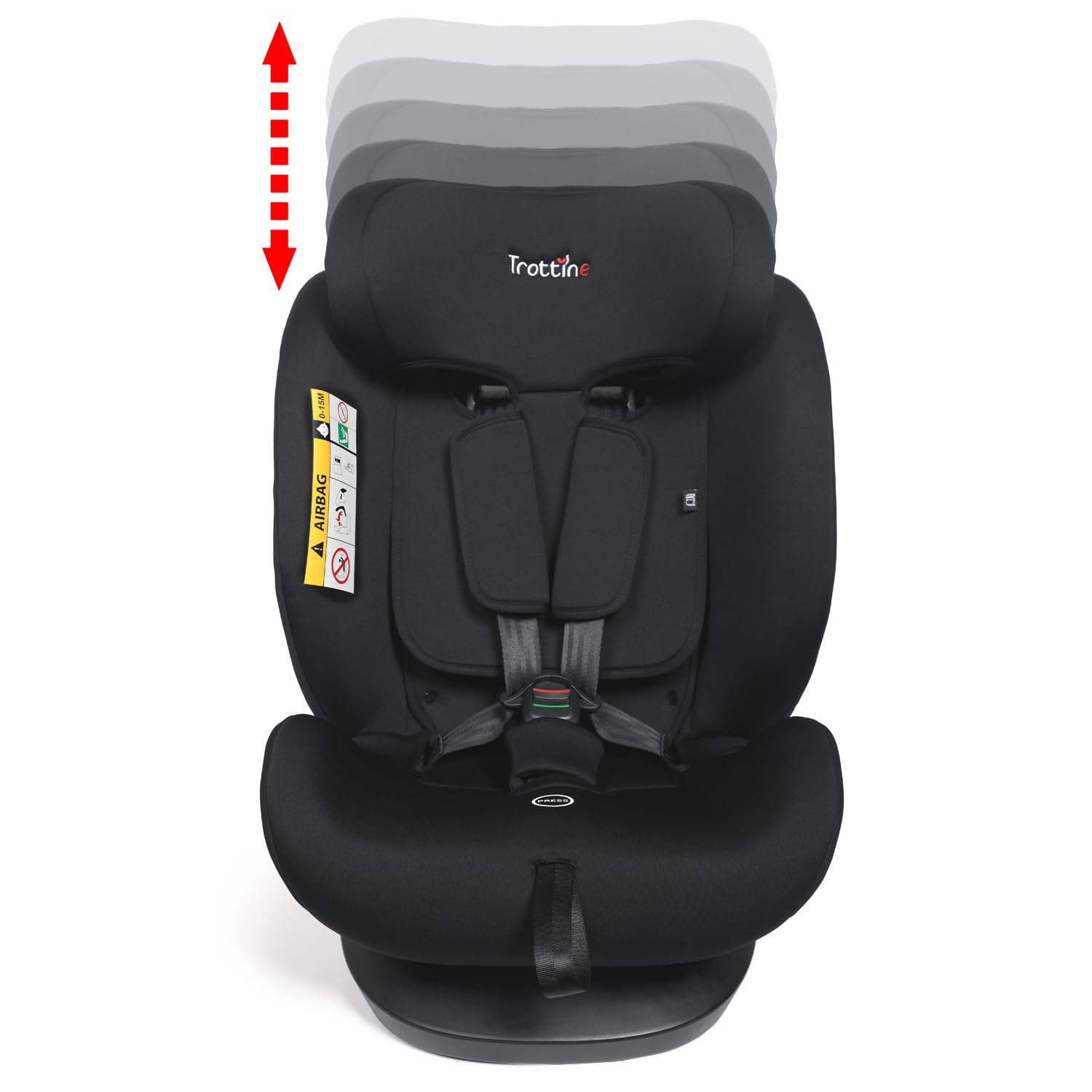Wembley siège auto évolutif R129 i-size 40-150 cm, Groupe 0+/1/2/3, naissance-36 kg, ceinturé, dos-face route, très longue durée d'utilisation: un seul siège de la naissance à 12 ans – Shadow