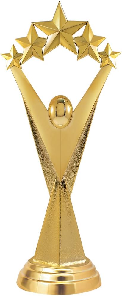 Crown Awards 6" Gold Star Achievement Trophies - Corporate Recognition Award Trophy