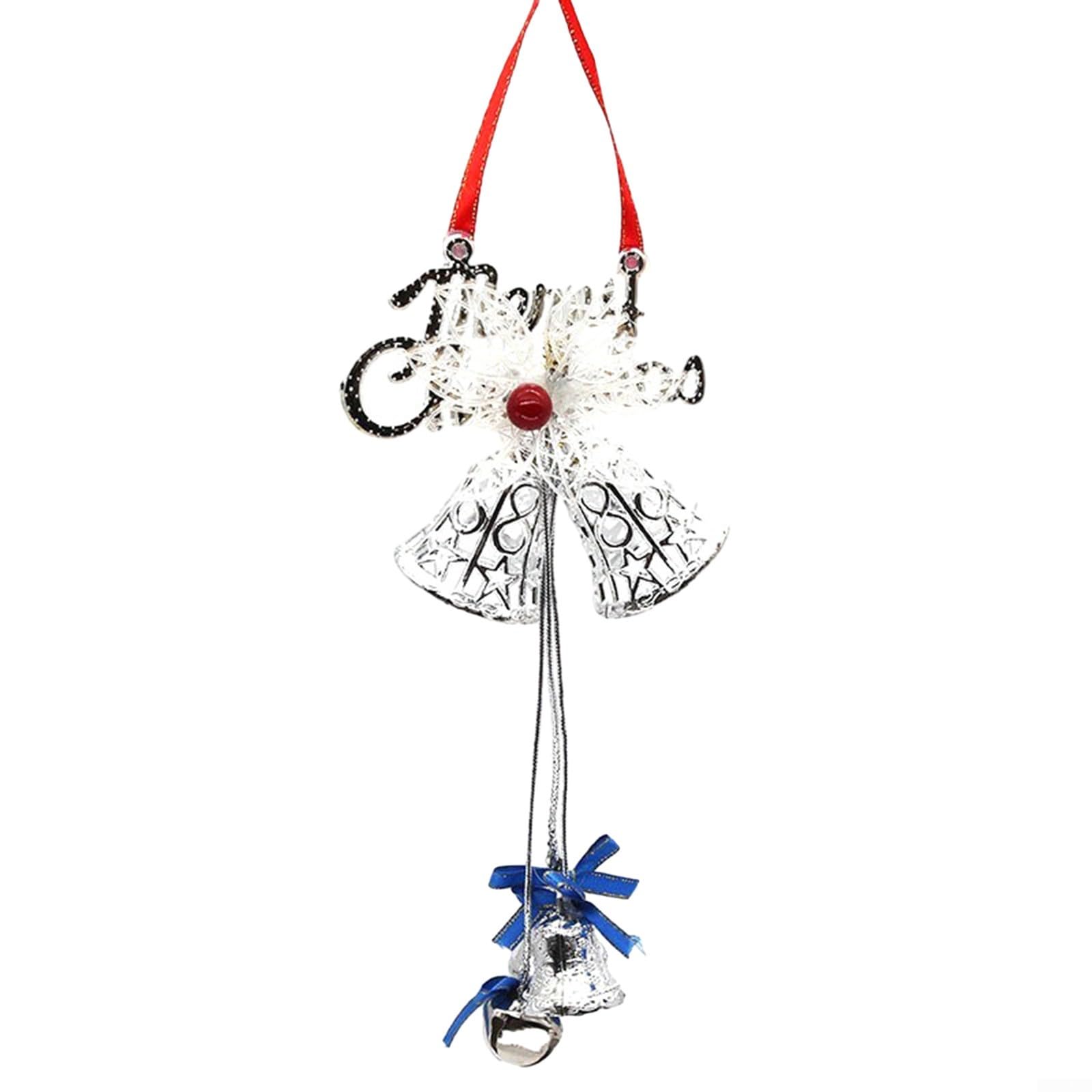 Matte Coating Jingle Bell Christmas Decorations Metal Material Clear Sound Wide Usages(Silver)