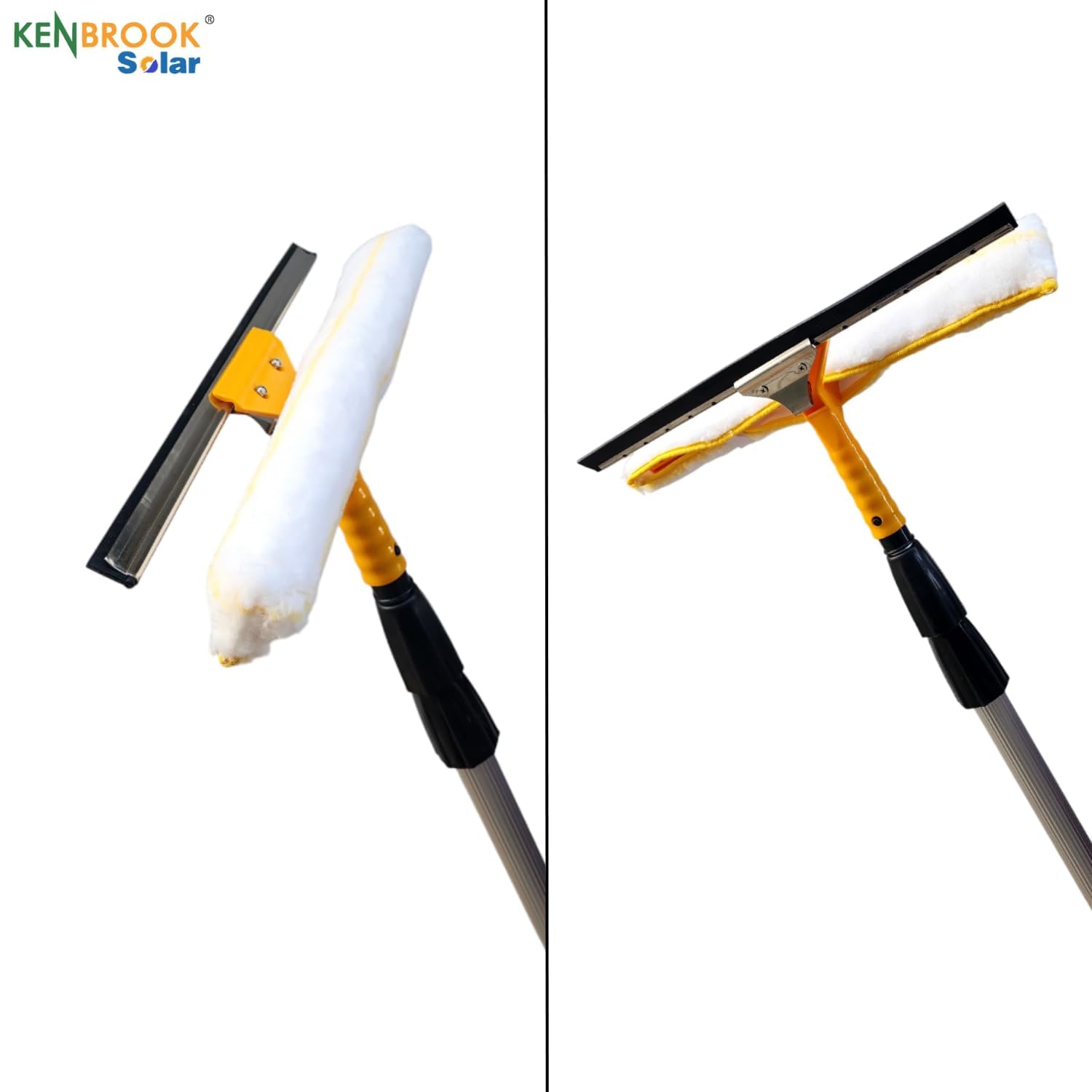 Kenbrook Solar 6 Meters Long Solar Panel Cleaning Mop with Microfiber, Wiper, & Adjustable Telescopic Extension Pole 2 to 6 Meters, Multipurpose for Solar Panels, Glass, and Home Cleaning (6 Meter) - Image 3 thumbnail