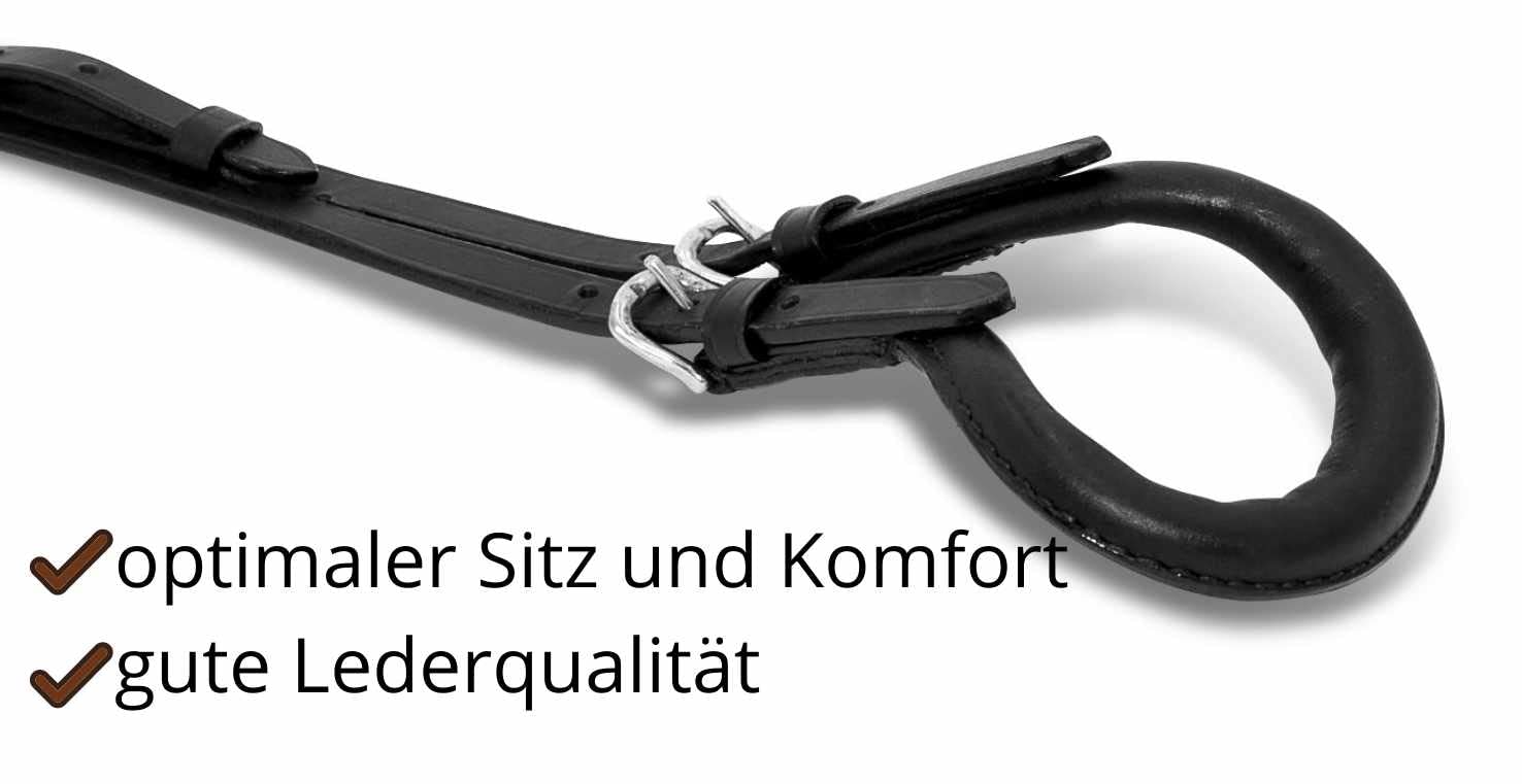 AMKA Schweifriemen aus Leder, schwarz, Gr. Warmblut, Schweifriemen für Sattel