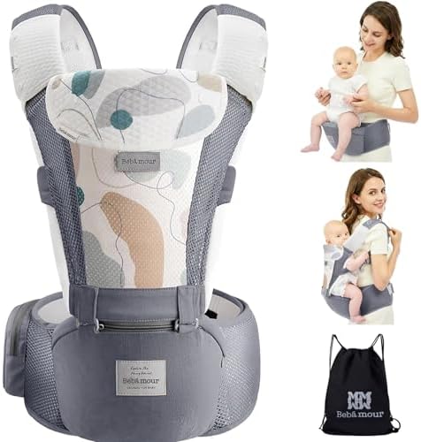 Bebear Porte bébé,Bebamour Porte bébé Ergonomique avec Siège à Ha...
