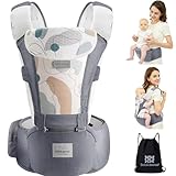 ❤ DESIGN ERGONOMICO - Puoi UTILIZZARE l'intero marsupio o il singolo sedile dell'anca. Diverse posizioni che si adattano al bambino. Per bambini da 0 a 36 mesi il cui peso è compreso tra 0 e 33 libbre (14,10 kg).