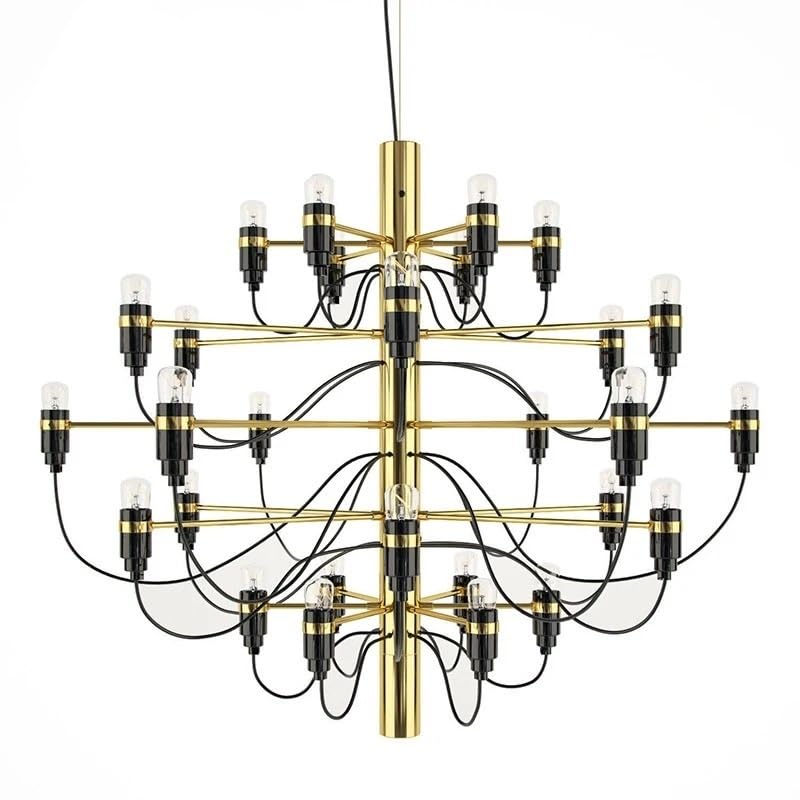 Lámparas de araña de Lujo Ligeras para Sala de Estar, Estilo posmoderno, Sencillo, Italianas, Frutas del solsticio de Verano, Estilo nórdico, para restaurantes y Estudios (30 Cabezales, negr