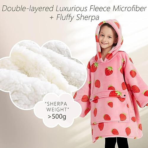 Image of KFUBUO Wearable Blanket Hoodie for Adults Sherpa All Patterns Oversized Sweatshirt Blanket with Pocket