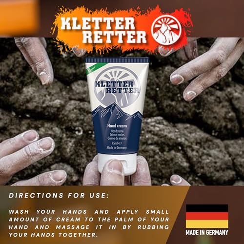 7. Bild von KletterRetter Handcreme für Kletterer und Boulderer 75ml - mit Panthenol, Calendulaöl und Ectoin - Zieht schnell ein und klebt nicht