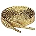 Olukssck 2 paia Lacci Piatti Glitter Metallici Premium, Stringhe Scarpe Sportive, Lacci per Sneakers Resistenti, Lunghezza 80 - 100 - 120 - 140 - 160 cm, Larghezza 10 mm, Oro, 120cm