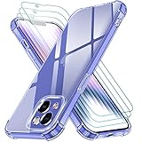 iVoler 4 in 1 Cover per iPhone 14 6.1 Pollici con 3 Pezzi Pellicola Vetro Temperato, Antiurto Trasparente Custodia con Protezione Fotocamera, Sottile Morbida in Silicone TPU Protettiva Case