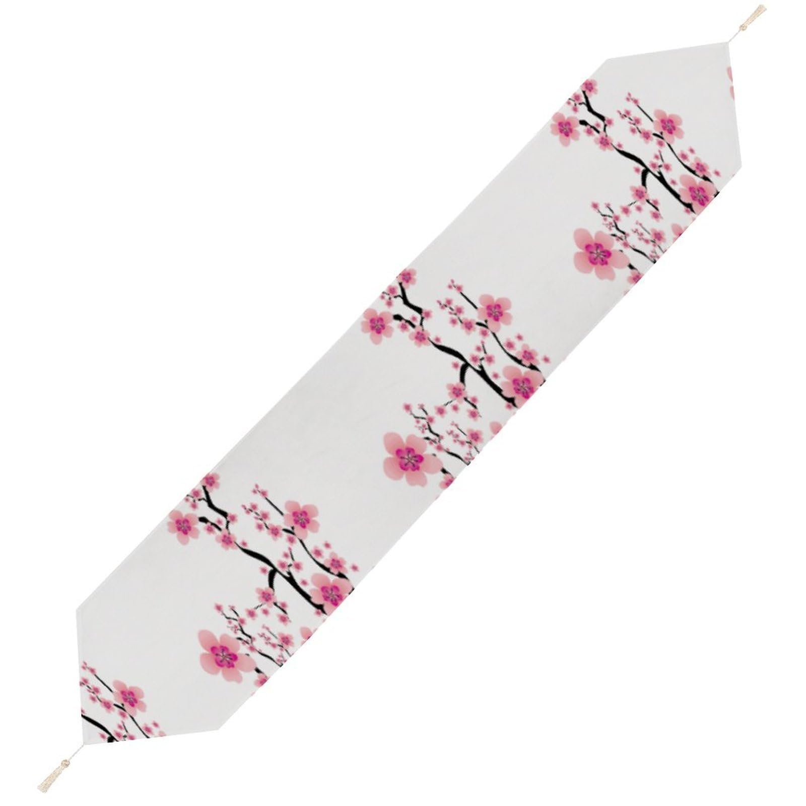 JZemdybill 229*33cm Table Runner with Tassel, Plum Blossom Table Runner, Table Decoration for Kitchen, Party, Restaurant