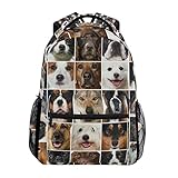 Rucksack mit Hunde-Samen-Collagen-Motiv, wasserdicht, Schultasche, Turnbeutel, Tier, Welpe, Laptop-Tasche, Outdoor-Reisetasche, für Kinder, Jungen, Mädchen, Damen, Herren