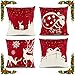 Coussin Decoration Canapé Noel 45x45 Cm Deco Housse Decoratifs pour Canapes Interieur Christmas Salon Maison Rouge 18 Taie Père Noël élans Cadeaux De Lin 4 Pièces