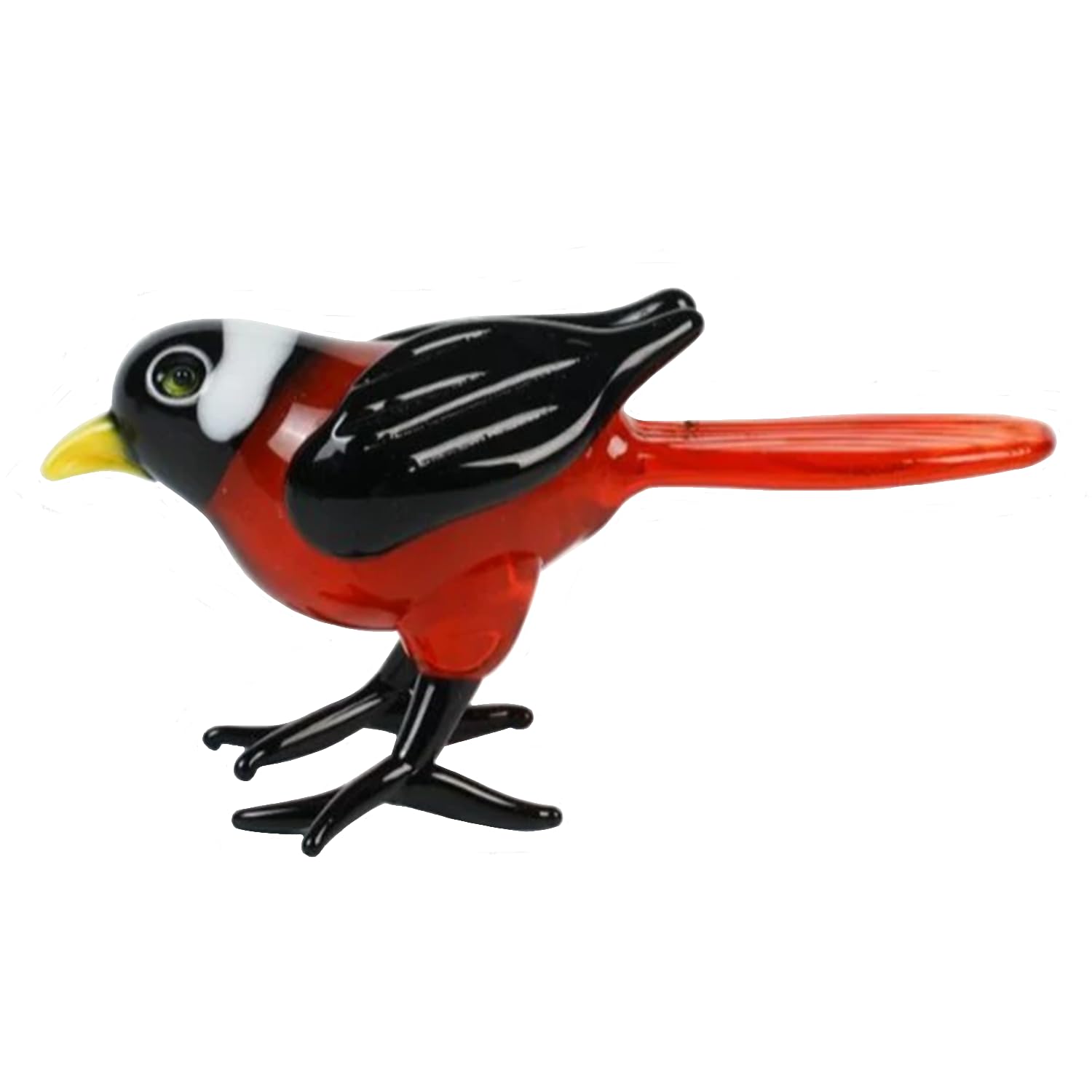 JTDZ Cute Bird Figurine Art Handmade Blown Glass Animal Statue Collectible Desk Crystal Ornaments for Table Centerpiece Home Decor (Style 8)