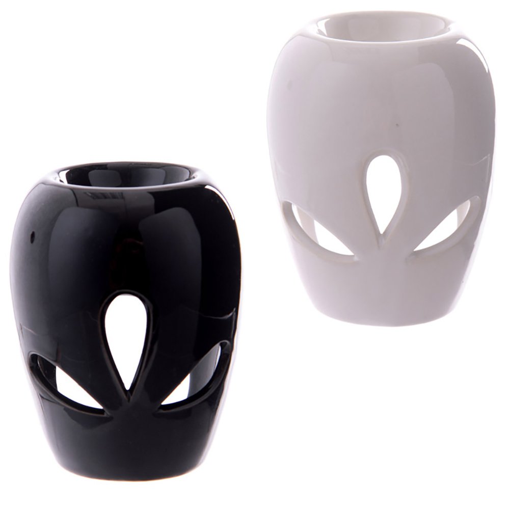Puckator Eden Ceramic Bulbous Shaped Petal Cut Out Oil Burner -Ceramic -Living Room Accessories - Wax Liquidizer - For Essential Oils - Wax Burners - Scents Melter - Wax Melt Holder - Room Fragrance
