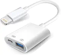 Adaptador de câmera Lightning para USB da Apple com porta de carregamento, cabo OTG USB 3.0 para iPhone/iPad para conectar leitor de cartão, pen drive USB, disco U, teclado, mouse, hubs, MIDI, Plug &